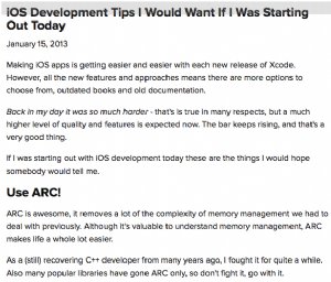 Some iOS Developer Startup Tips